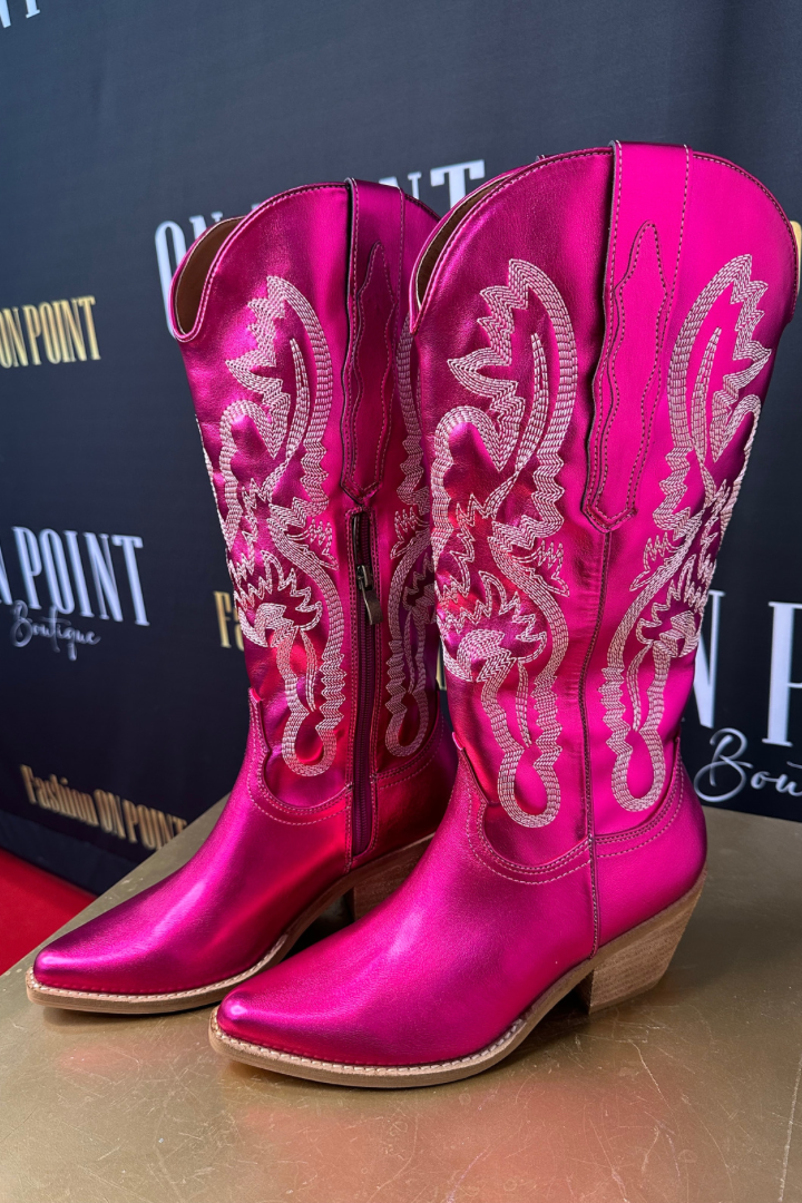 Metalic Fuchsia Cowboy Boots