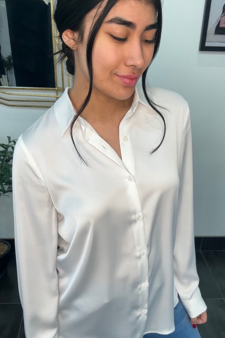 White Satin Blouse