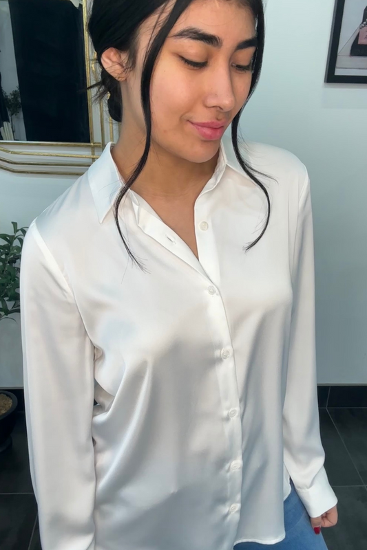 White Satin Blouse