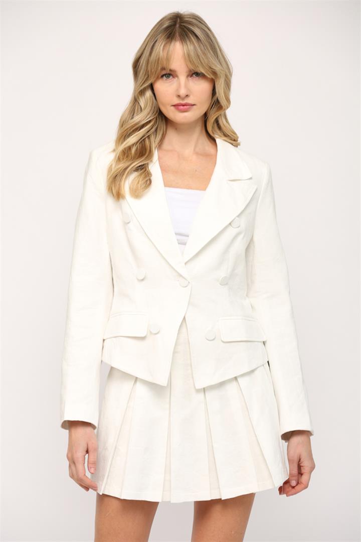 Spellbound Jacquared White Blazer