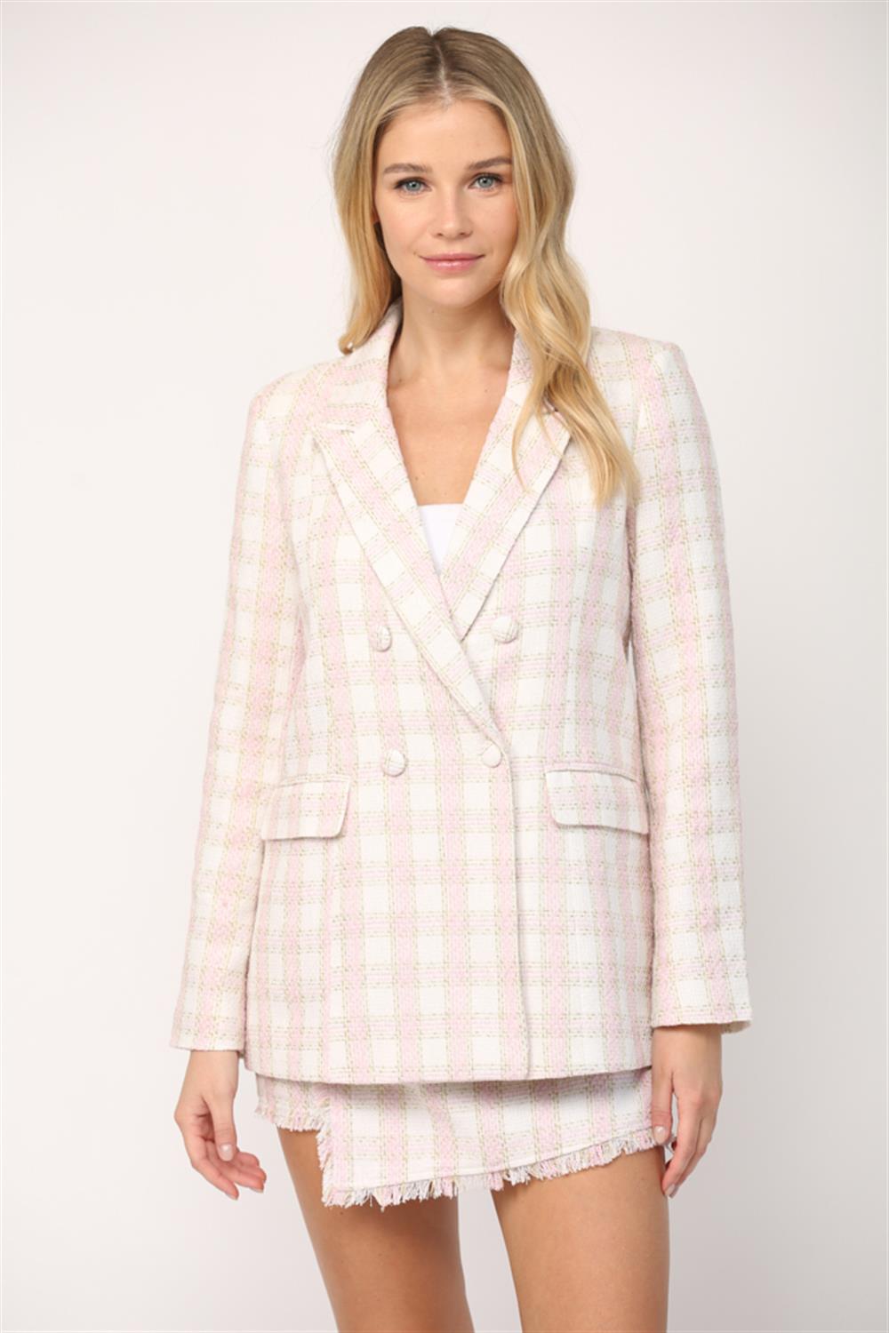 The Boss Life Pink Tweed Blazer