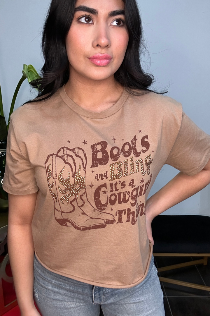 Boots and Bling It's a Cowgirl Thing Graphic Tee