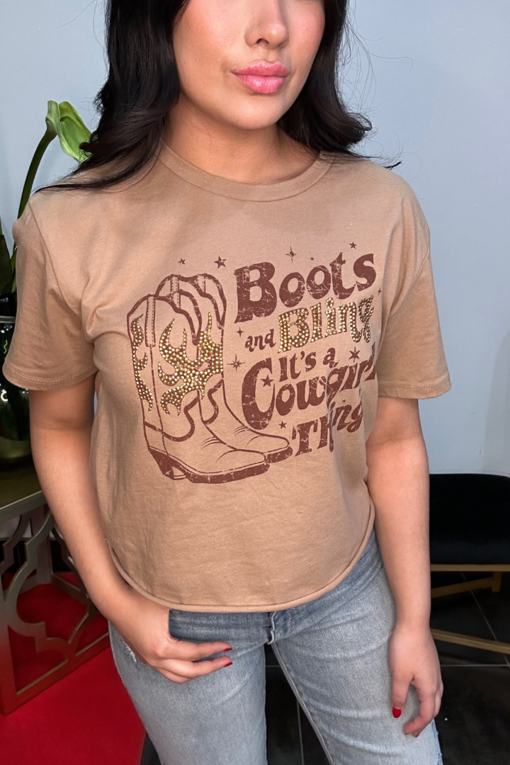 Boots and Bling It's a Cowgirl Thing Graphic Tee